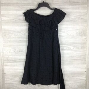 Haute Rogue Black Off the Shoulder eyelet Dress size M
